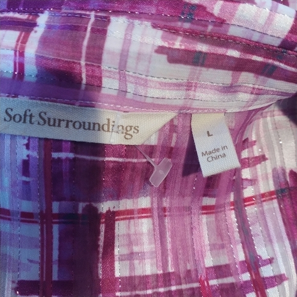 Soft Surroundings Porta Top Blouse Button Front L - Picture 11 of 12